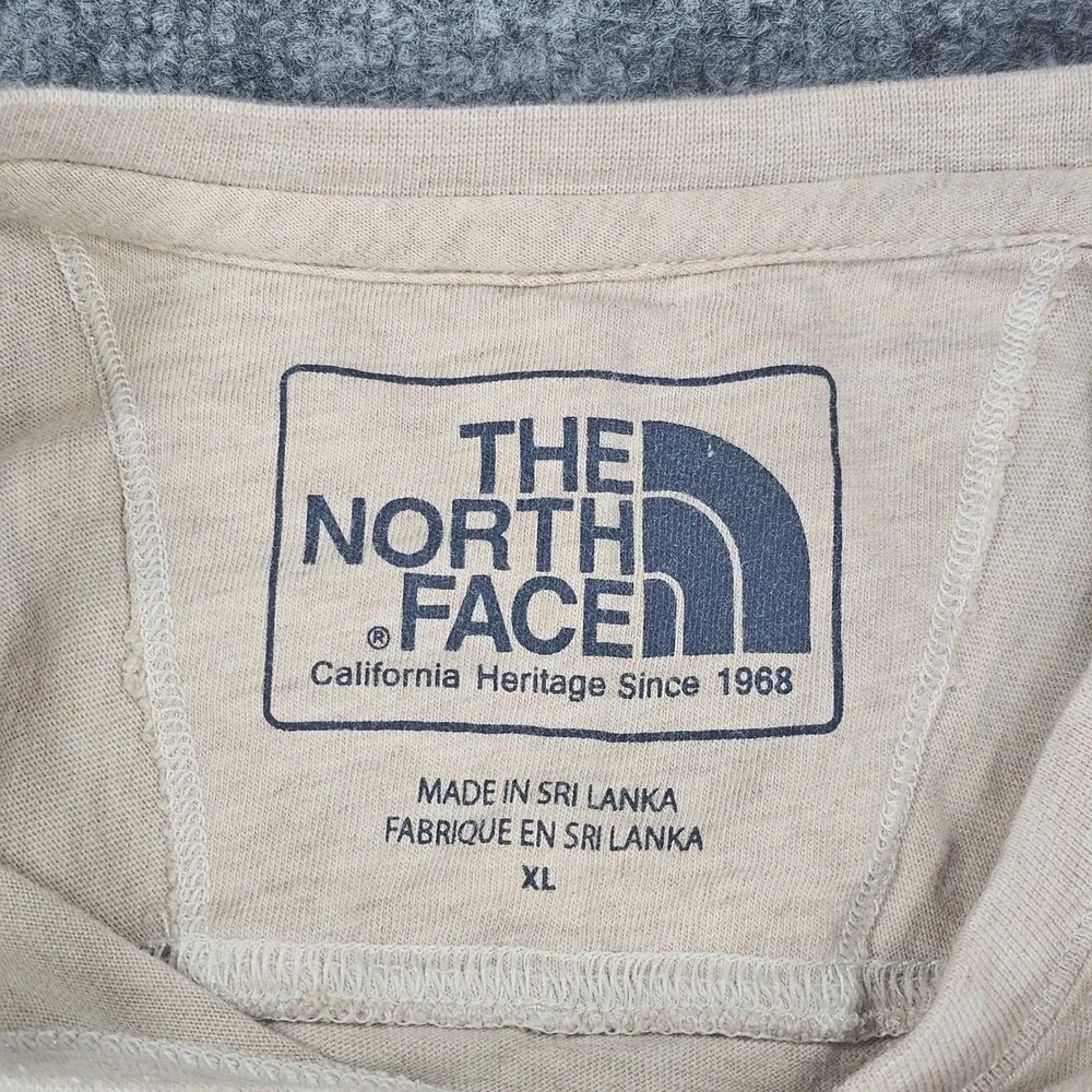 The North Face Men's XL Long Sleeve California Heritage T-Shirt Tan Beige Slub